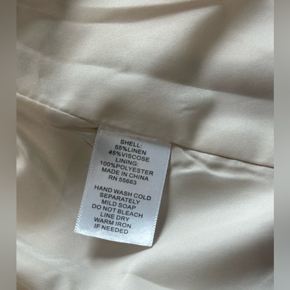 Joie Women’s Blazer Jacket Size L Beige Linen Blend Lightweight 1-Button NWT - Picture 3 of 9